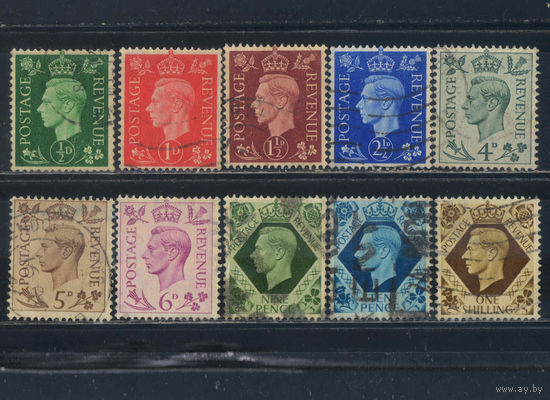 Великобритания 1937 GVI Стандарт #198-200,202,204-6,209-11