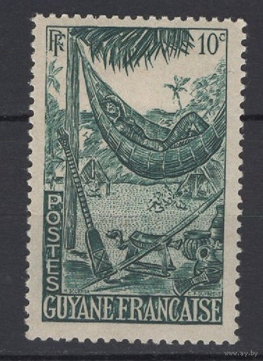 Французская Гвиана 1947 * Этнические мотивы, Женщина в гамаке, наклейка