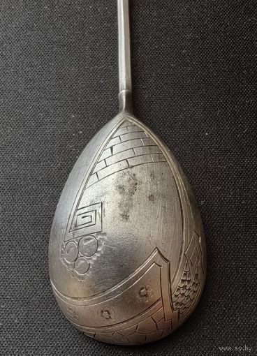 Чайная ложка серебряная - 84 проба ШТИХЕЛЬ редкая