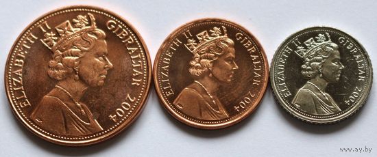 Гибралтар Набор 3 монеты (5, 2, 1) 2004 год