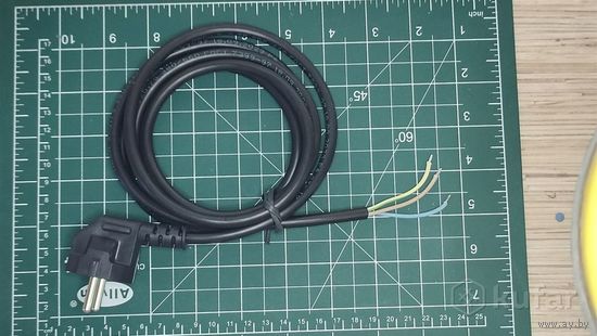 Кабель 220v с вилкой и заземляющим контактом, ПВСН 3х0,75 дл.1,8м. Более 30 штук
