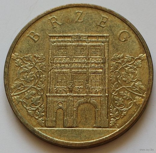 Польша 2 злотых 2007 год "Древние города Польши - Бжег"