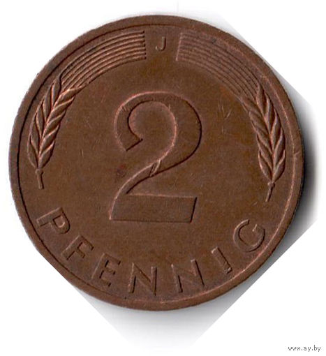 Германия. 2 пфеннига. 1983 J