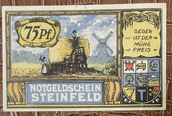 Нодгельд 75 пфеннигов 1921 год. Штайнфельд. Веймарская республика