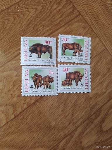 Литва серия марок 1996 г. Зубры.