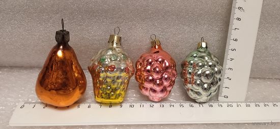 Ёлочные игрушки.Груша, корзинка+ягоды. 14-21