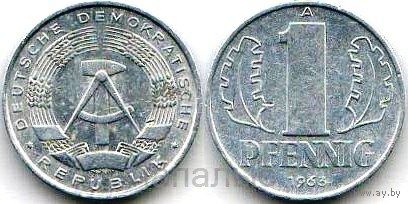 Германия (ГДР) 1 пфенниг 1963 А, 1968 А - на выбор