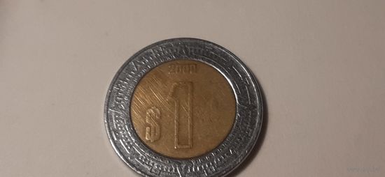 1 песо Мексика 2000 год