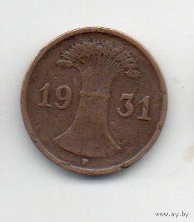 ГЕРМАНСКОЕ ГОСУДАРСТВО (ВЕЙМАРСКАЯ РЕСПУБЛИКА)  1 РЕЙХСПФЕННИГ 1931 F