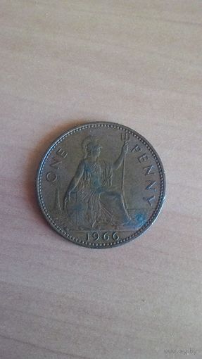 Великобритания, 1 пенни 1966 года.