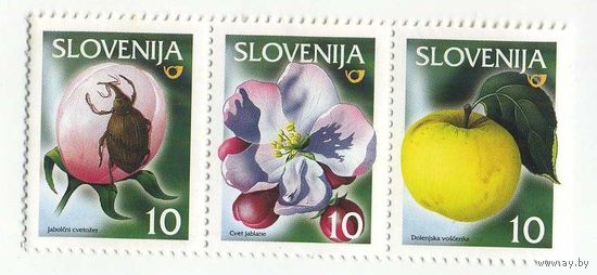 Словения /яблоко/ 3 марки 5687