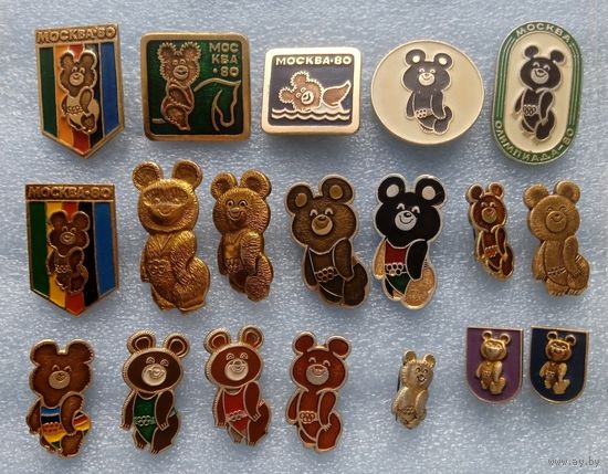 Значки. Олимпиада. Олимпийский мишка.