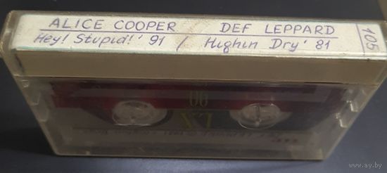 Аудиокассета ALICE COOPER 1991 - Hey, Stupid! - / DEF LEPPARD 1981 - High'n'Dry -