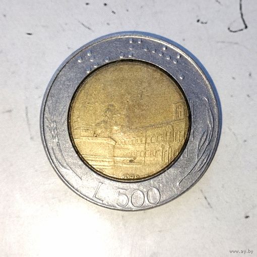500 лир 1988 года Италия. Итальянская Республика. Брак!