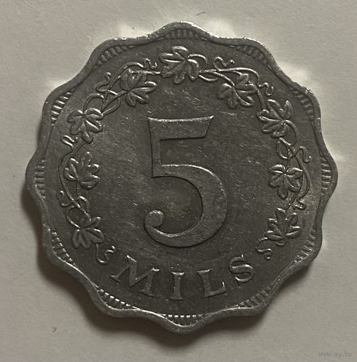 Монета 5 милей 1972 год. Мальта