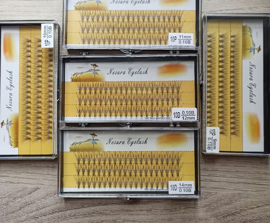 Пучковые ресницы Nesura 10D изгиб В (60 шт в упаковке)