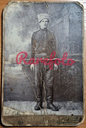 1910-е Кабинет-портрет солдат казак ретро типажи студийное фото фотограф А. Озеров