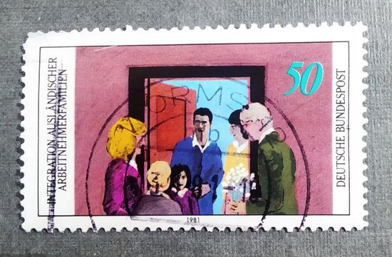 Марка Германия 1981 год Немецкая семья