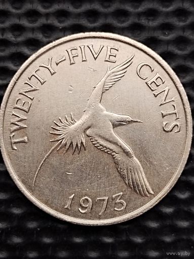 Бермуды 25 центов 1973 г. аUNC.