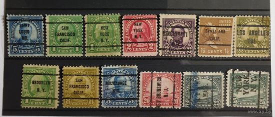 Набор гашеных марок США