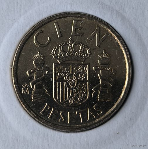 ИСПАНИЯ 100 ПЕСЕТ 1984 ГОД    UNC  В ХОЛДЕРЕ