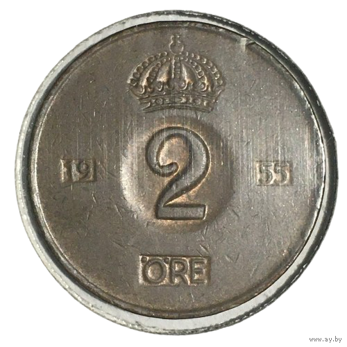 Швеция 2 эре, 1955 (холдер)
