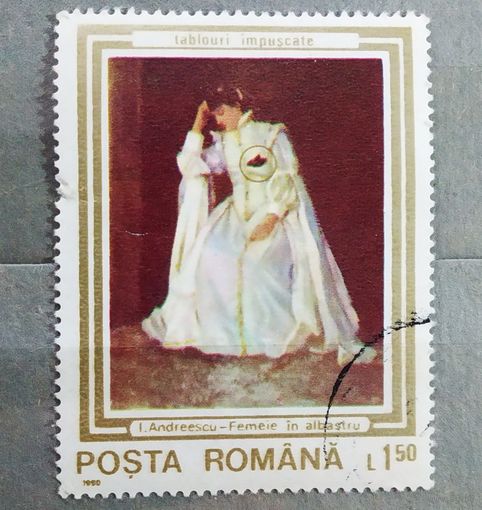 Марка Румыния 1990 год Искусство