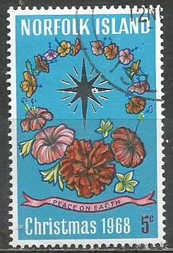 Норфолк. Рождество. 1968г. Mi#100.