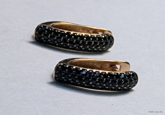Серьги серебро 925. Позолота.