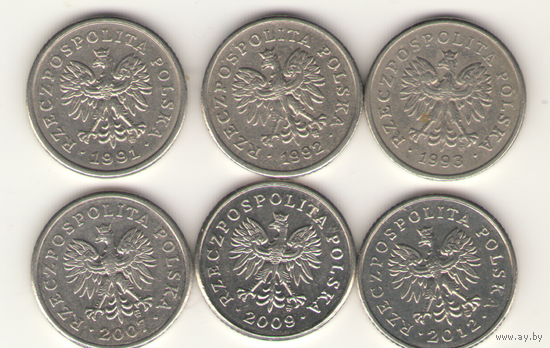 10 грошей 1991, 1992, 1993, 2007, 2009, 2012 г. Y#279