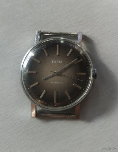 Часы наручные механические мужские "ZARIA", 2009.П, 17 камней, /редкие/, MADE IN USSR, 70-х г.г.