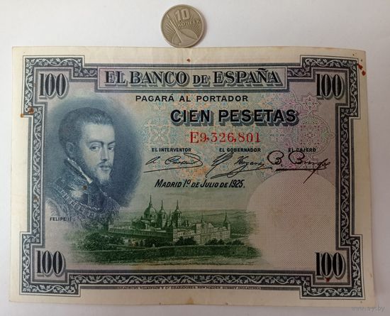 Werty71 Испания 100 песет 1925 банкнота