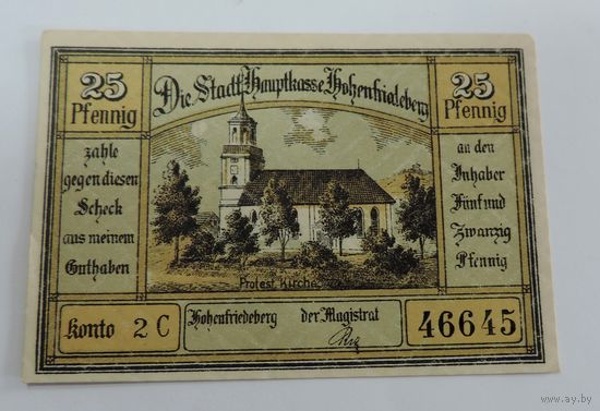 25 пфеннигов 20-е годы. (Нотгельды) Германия.