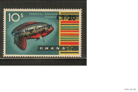 Гана-1965(Мих.233),  ** ,  Морская  Фауна ,Рыбы, Надп.