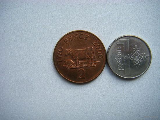 Остров Гернси 2 пенса 2006г.