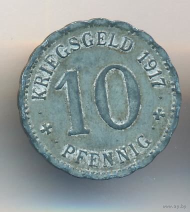 Германия Нотгельд 10 пфеннигов 1917 год Город Хаген в Вестфалене _состояние VF