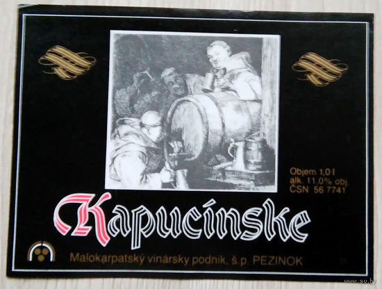 Этикетка винная.Чехия. 00132.