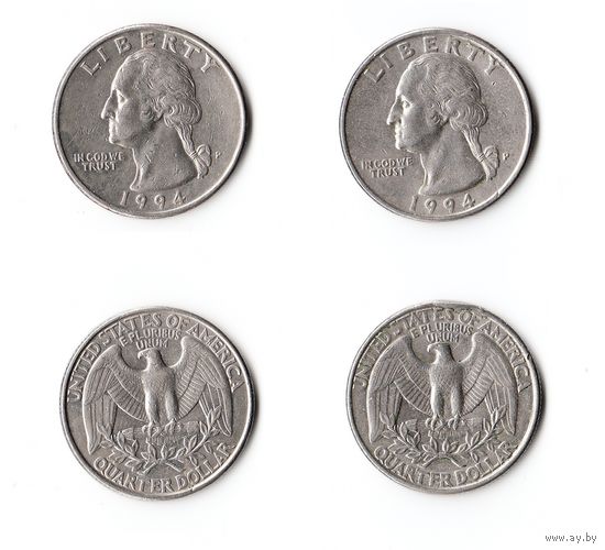 США 25 центов Квотер 1994 (P) года