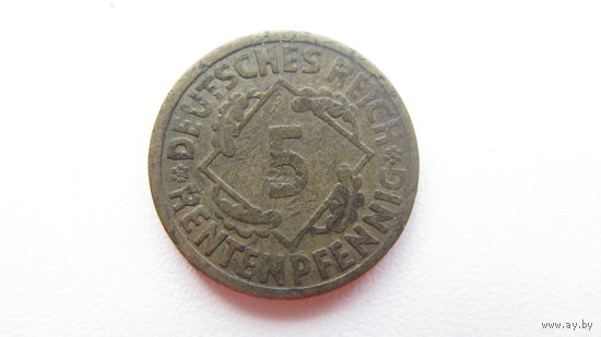 Германия 5    пфеннигов 1924 А (Rentenpf---nig )