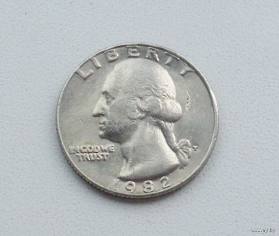 25 центов. Квотер. США. 1982 года. 51-я.