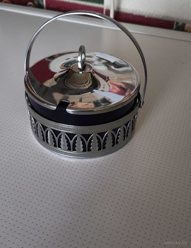 Сахарница кобальтовое стекло СССР