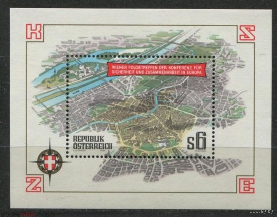 АВСТРИЯ Карта Вены 1986 блок MNH