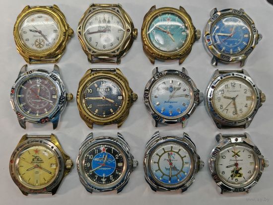 Часы Восток "Командирские" На восстановление! Одним лотом 12 шт. С рубля