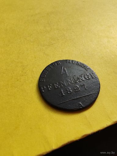 4 пфеннига 1827 года (А),. СМОТРИТЕ ДР. МОИ ЛОТЫ.