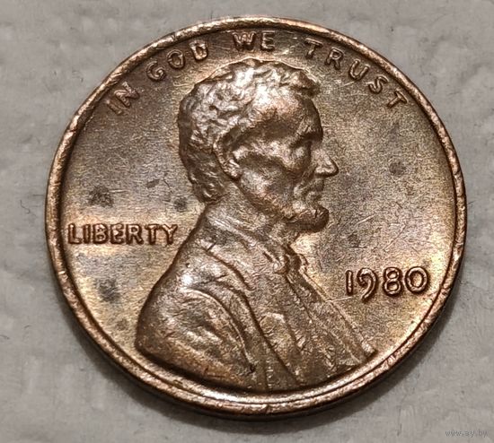 США 1 цент, 1980 Цент Линкольна Без отметки монетного двора (2-15-214)