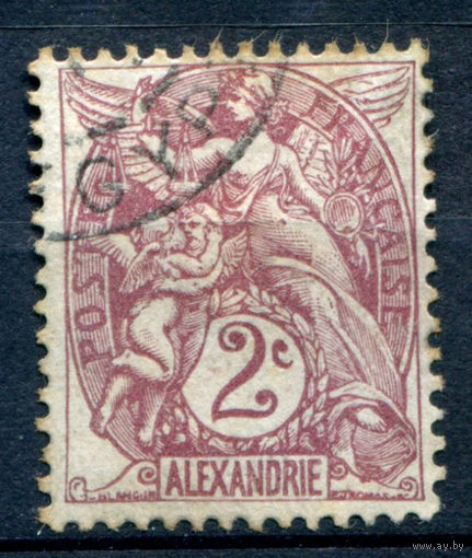 Египет, Александрия, Французская почта - 1902/03г. - аллегория, 2 с - 1 марка - гашёная [Mi 17]. #1-Fr-23-B-1