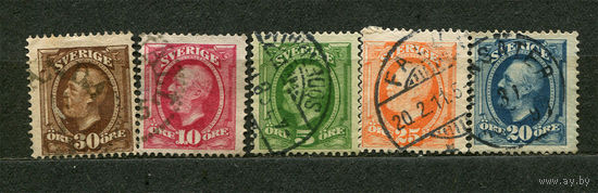 Король Оскар II. Швеция. 1891-1904. Серия 5 марки