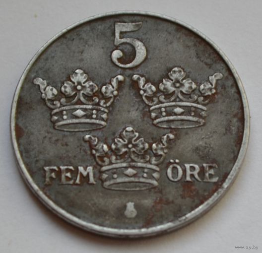 Швеция, 5 эре 1947 г. Железо.