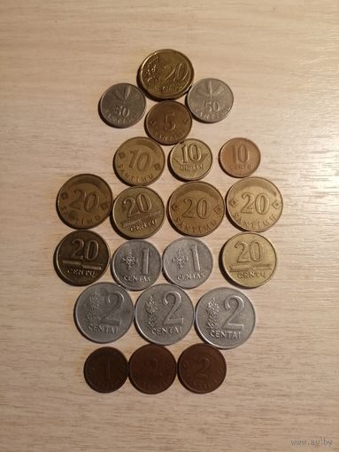 Монеты иностранные одним лотом 1991-1992г