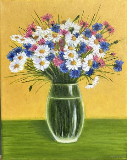 Картина маслом Ромашки, 30/40 см